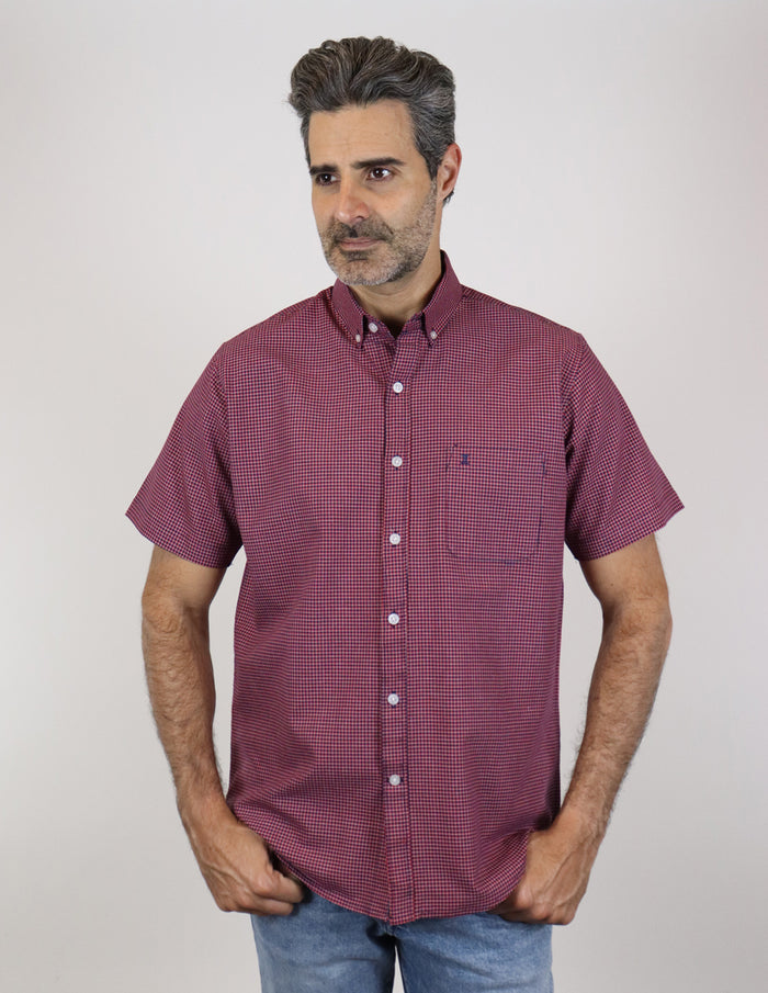 CAMISA MANGA CORTA ROJA CUADROS REF 2211441