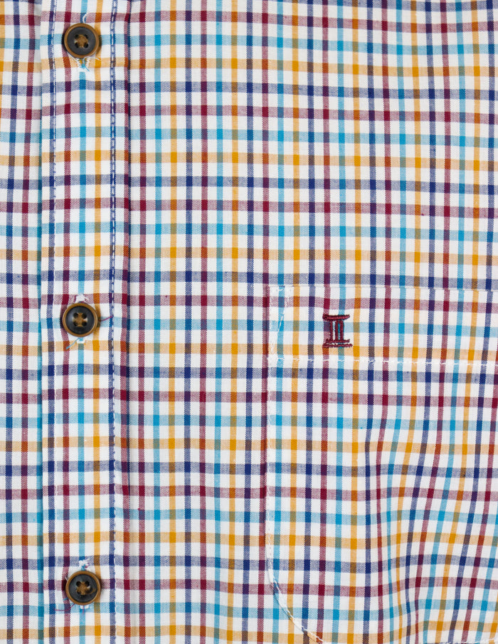 Camisa Manga Larga Multicolor de Cuadros | Marca Dioro | 100% Algodón para Hombre en Tallas Extras