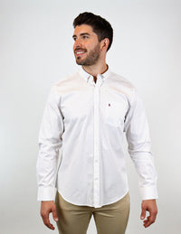 CAMISA MANGA LARGA BLANCO ESTAMPADO 100% ALGODÓN REF 2303055