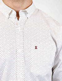 CAMISA MANGA LARGA BLANCO ESTAMPADO 100% ALGODÓN REF 2303055