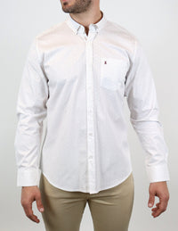 CAMISA MANGA LARGA BLANCO ESTAMPADO 100% ALGODÓN  REF 2303055 E
