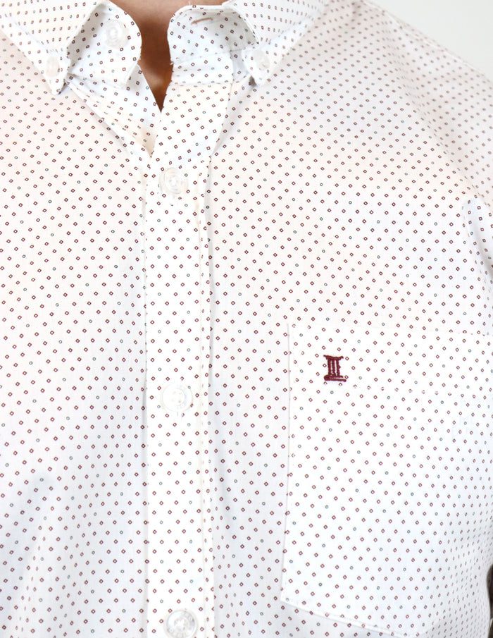 CAMISA MANGA LARGA BLANCO ESTAMPADO 100% ALGODÓN  REF 2303055 E - dioromx