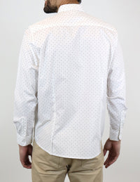 CAMISA MANGA LARGA BLANCO ESTAMPADO 100% ALGODÓN REF 2303056 E