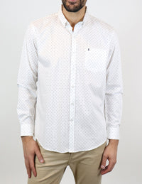 CAMISA MANGA LARGA BLANCA ESTAMPADA 100% ALGODÓN REF 2304085 E