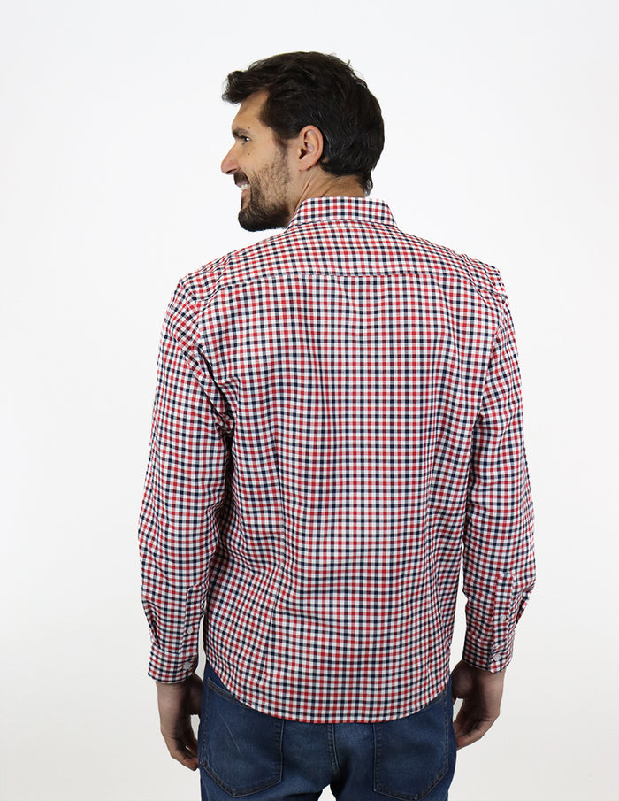 CAMISA MANGA LARGA ROJO CUADROS REF 2305123