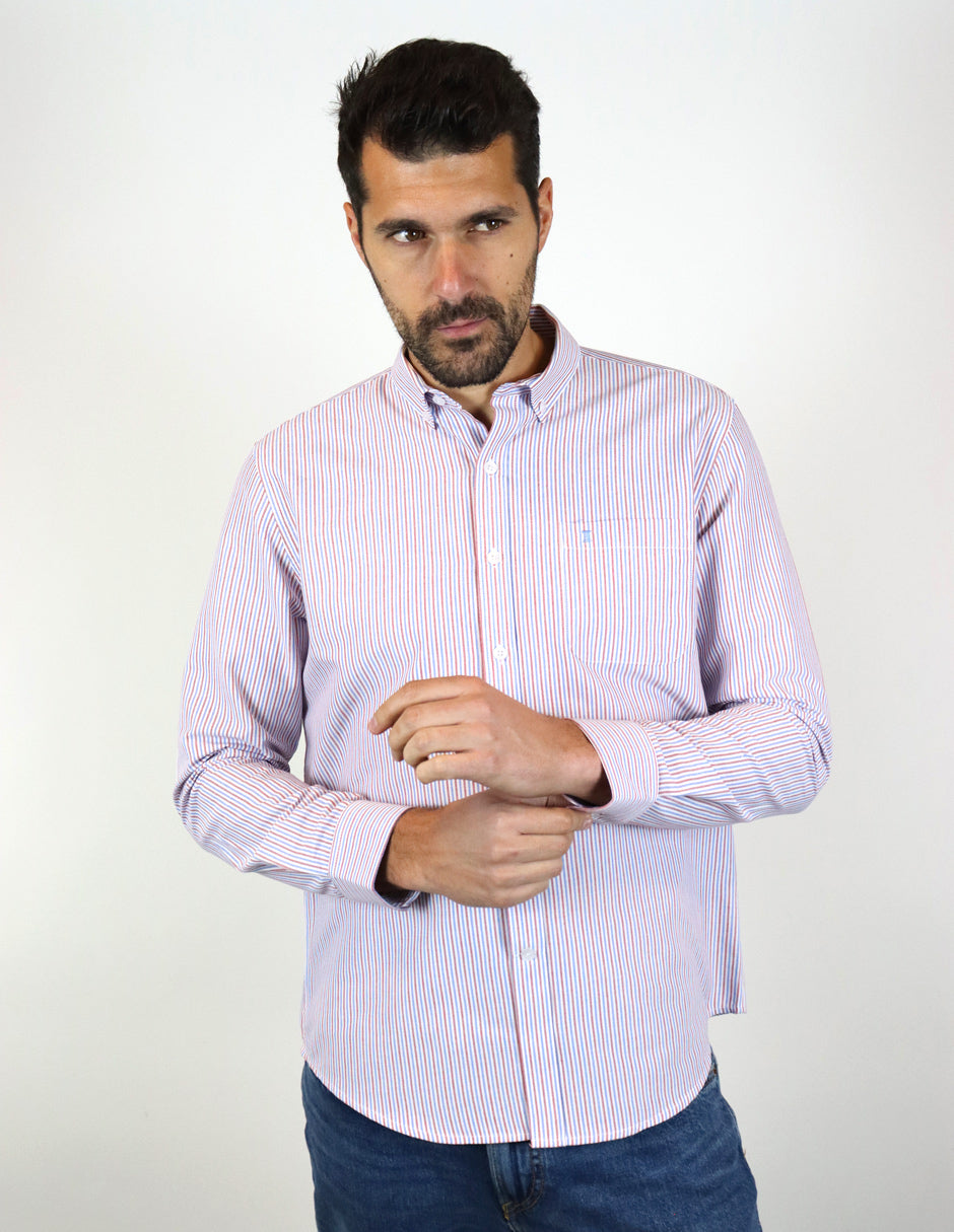 Camisa De Rayas Rojas Y Negras Camisa De Manga Larga A Rayas Rojas Y